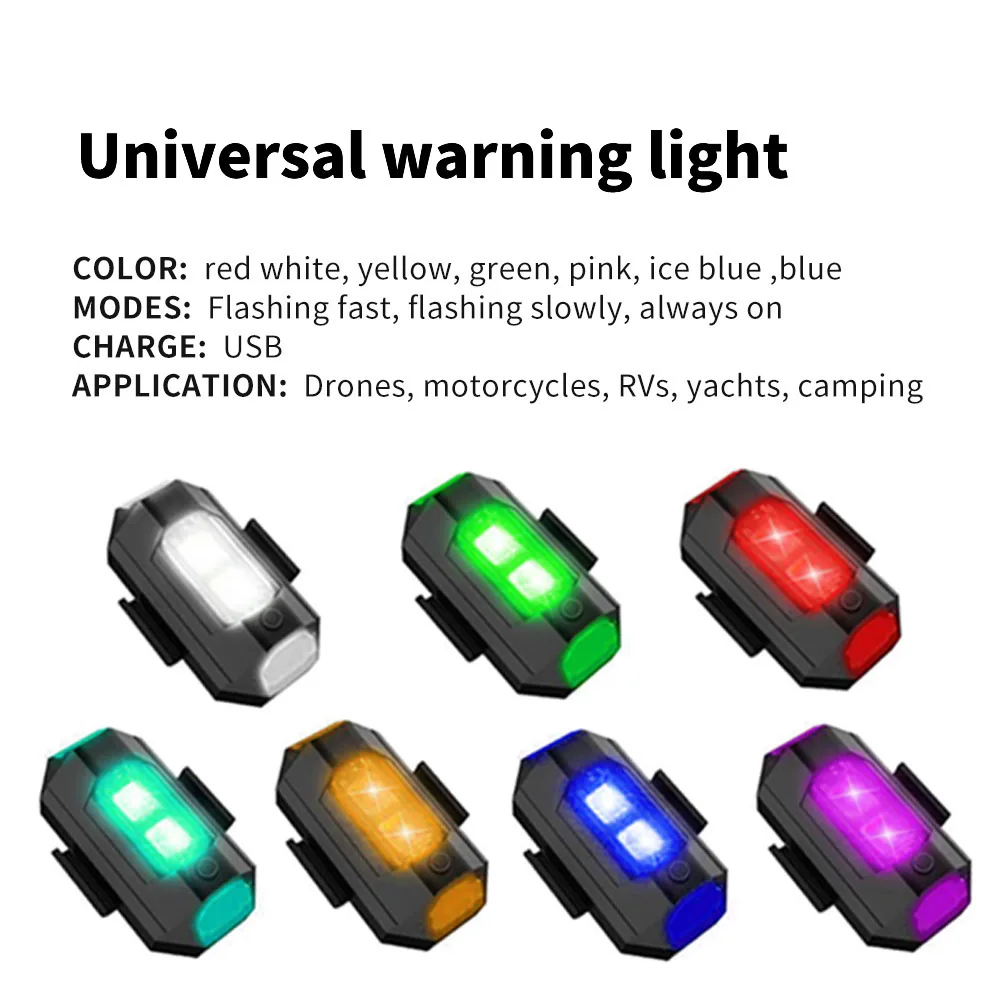 Feu anti-collision LED USB 7 couleurs pour drone moto - Lot de 1/2/3