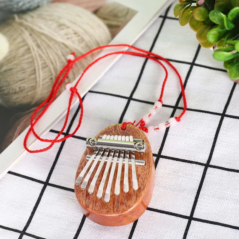 A61P 4X 8 Key Mini Kalimba Exquisite Finger Thumb Piano Marimba Musical Good Accessory Pendant Gift