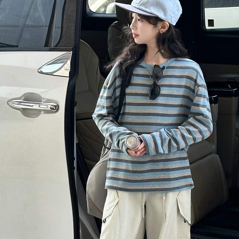 Girls' base shirt spring clothes long sleeved T-shirt girls' stylish and fashionable top children's unique and beautiful T-s - 3