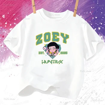 Summer Kpop Demon Hunters ZOEY Cartoon Children T-Shirt Kids Girl Boy T Shirt Hot Movie Print Cute Baby Tee Top Fan Clothing 1