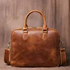 Vintage Men's Leather Briefcase Designer High Quality Crossbody Bag Business Brown Handbag Messenger Bag Men's Laptop Bag ﻿ 1