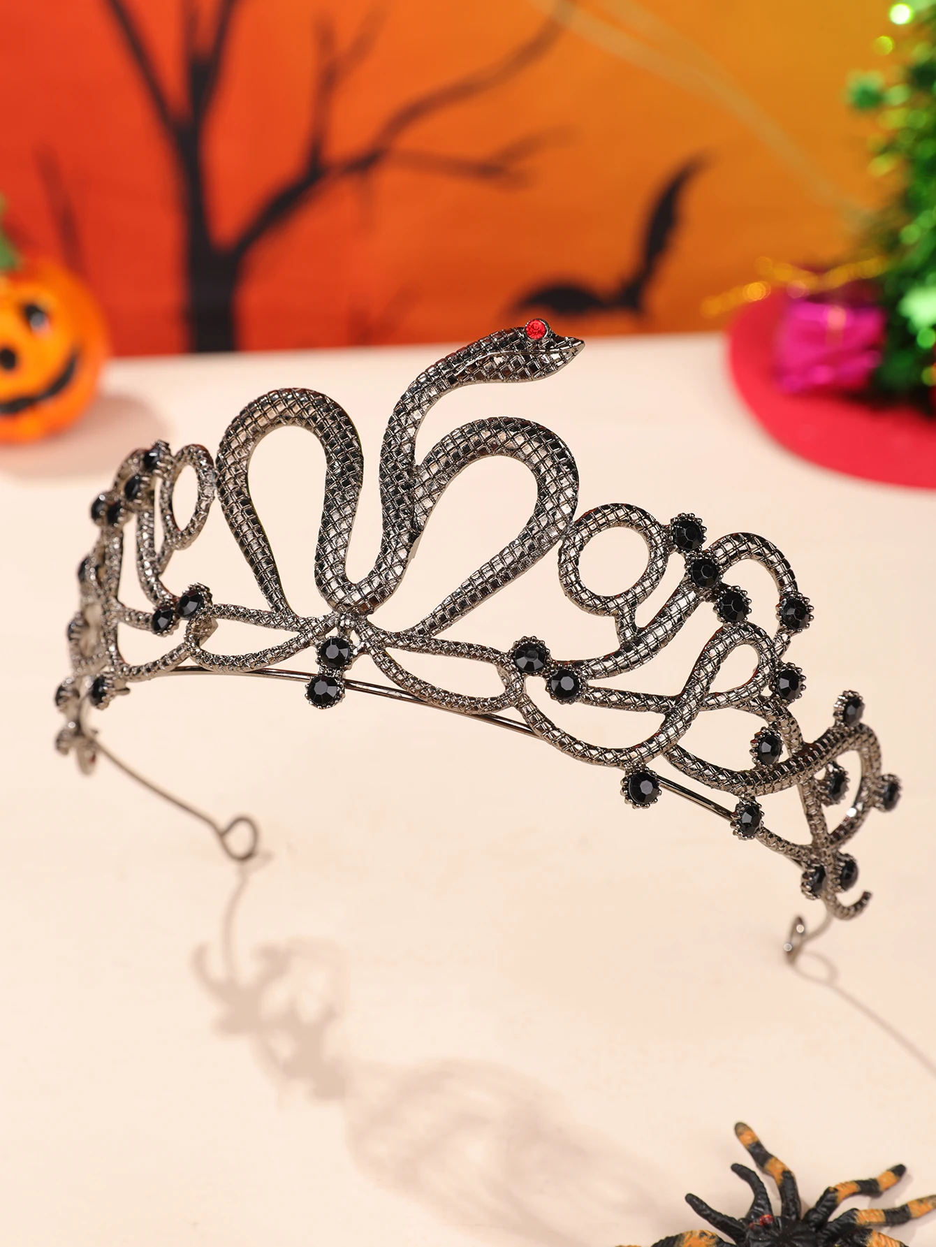 Gothic Halloween Wasser Diamant Krone Kopfbedeckung Dunkles Design Modisches beliebtes Accessoire für Europa – Detail 11