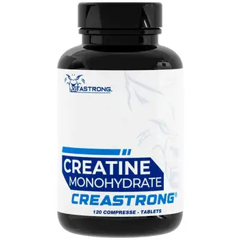 Creatina Monoidrata Vitastrong, Creatina Pura 3000mg/Dose, Pre Workout, Intra Workout e Post Workout, 120 Creatina Compresse, Alternativa a Creatina Capsule e Creatina in Polvere, Senza OGM