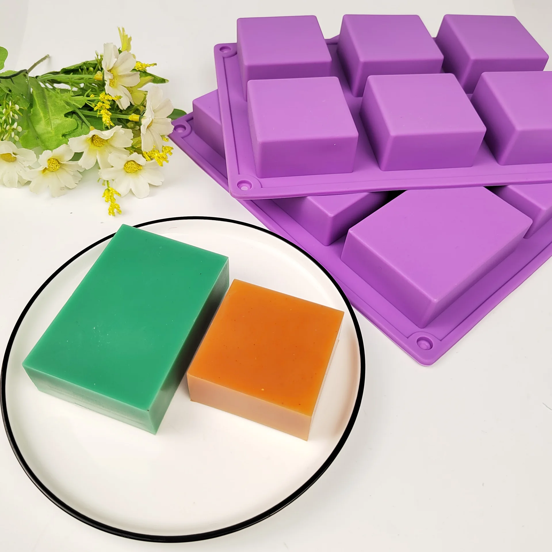 DIY 3D Handmade Soap Silicone Molds Cube Food Grade Silicon Cake