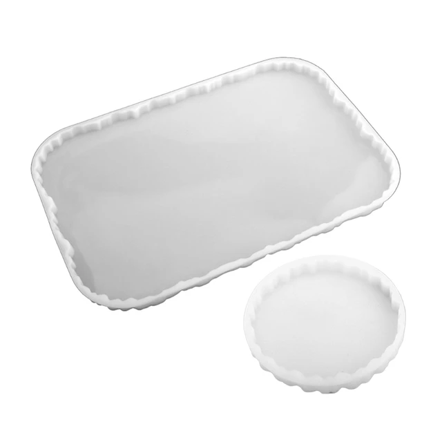 Grand époxy Moules en Silicone en Forme, Moule en silicone Plateau de  coulée Dessous de verre en Résine, Moules en Résine de Silicone Souple pour