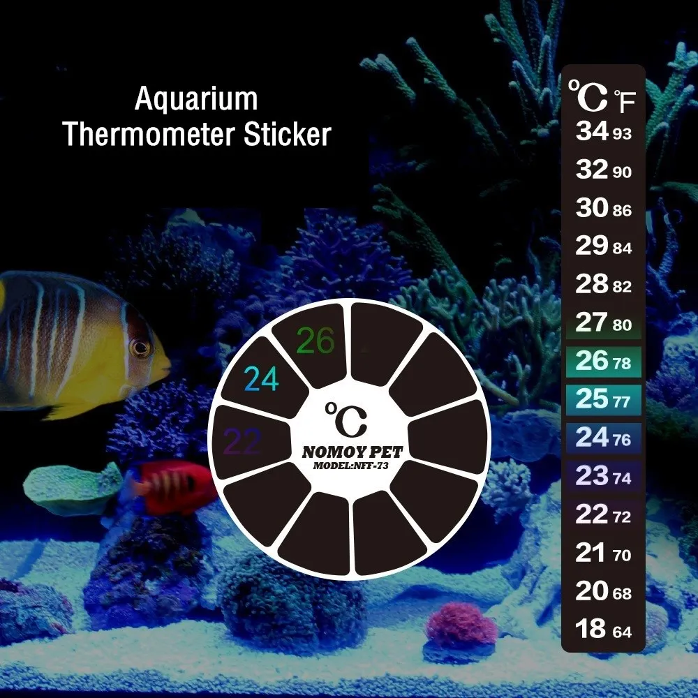 Adhesive Aquarium Thermometer Fish Tank Temperature Sticker