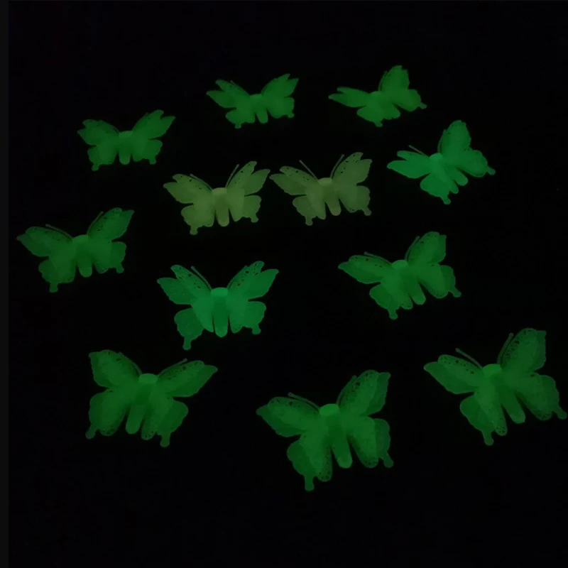 Wall Stickers Butterfly glow in the dark room decor Noctilucent Luminous Plastic Sticker Ceiling Decal Home wallstickers