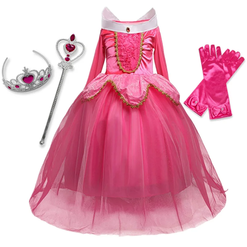 Girls Princess Dress Up for Party Fancy Children Cosplay Costume for Halloween Carnival Cosplay 4-10 Years Kids Clothing