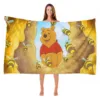 Winnie The Pooh Beach Shower Towel Cotton 100% Towels Bathroom Bath & Items Microfibre Anime Sauna Travel Cute Room Decor 5