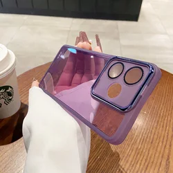Electroplated Transparent Shockproof Phone Case with Full Lens Protection for OPPO RENO13 5G (PURPLE)