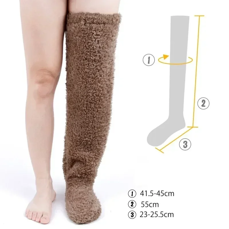 

Knee Boot Room Fuzzy Office Legging Socks Warmers Thigh Stocking Leg Living Over Plush Kids High Women for