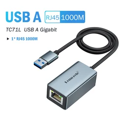 Lemorele High-Speed USB Ethernet Adapter with 1000Mbps RJ45 Connectivity (USB A   1000M)