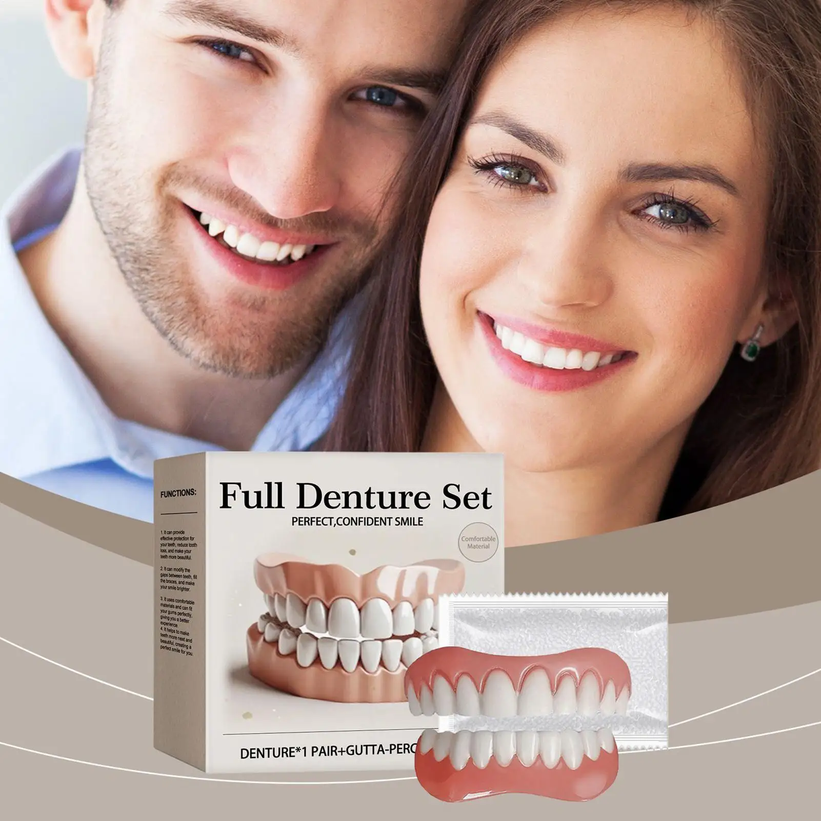 Denture Silicone Kit Soft Denture Silicone Liners Denture Kit Soft Denture Kit Teeth Upper And Lower Set Fake Tooth Oral-Care