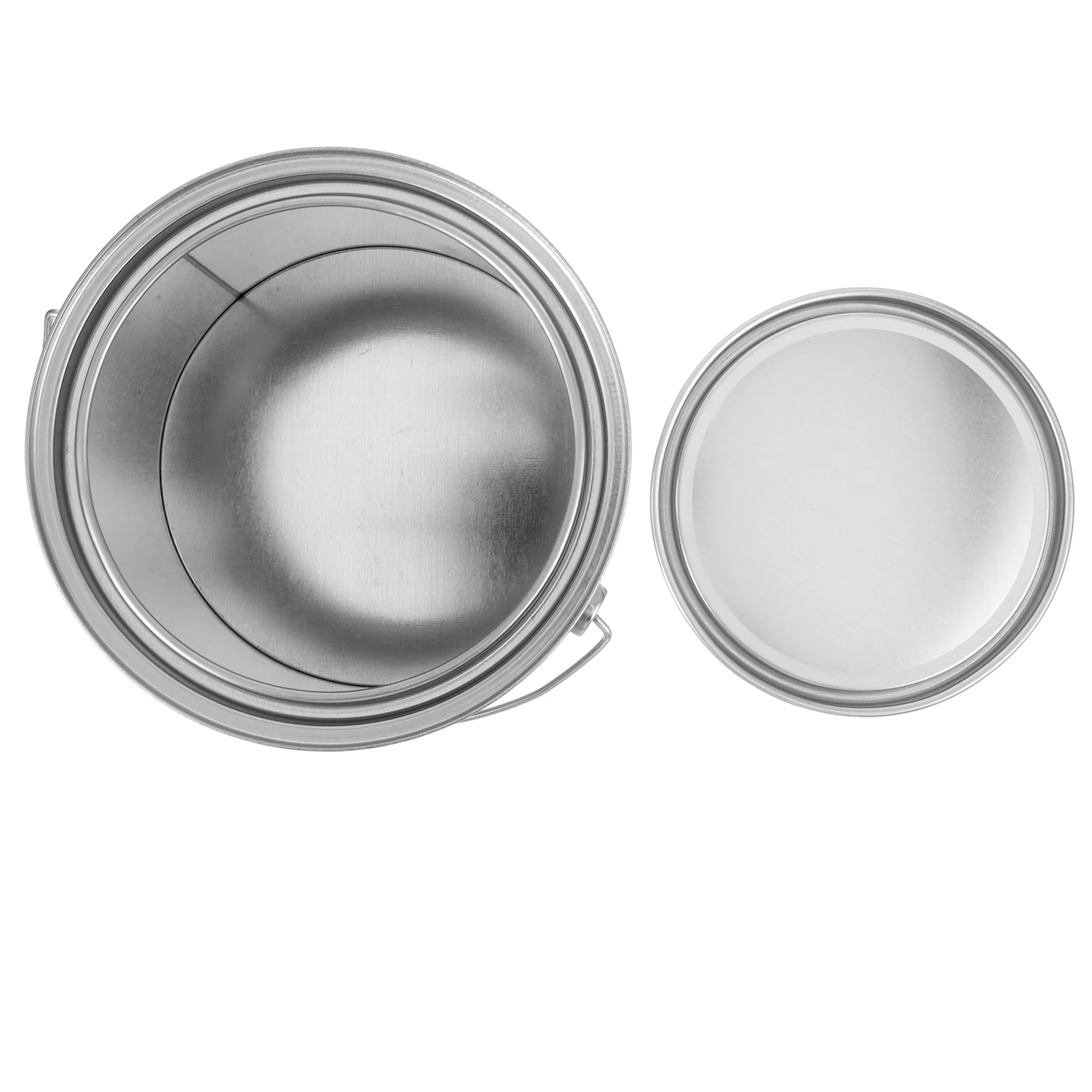3L Empty Paint Bucket Sturdy Iron Cans for Painting Storage Lid Handle Design Sealed Lasting Round