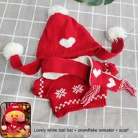 1set Clothes Suit Exquisite Soft Knitted Sweater DIY Accessories For 30cm Kawaii Yellow Duck Lalafanfan Plush Toys Stuffed Dolls 1