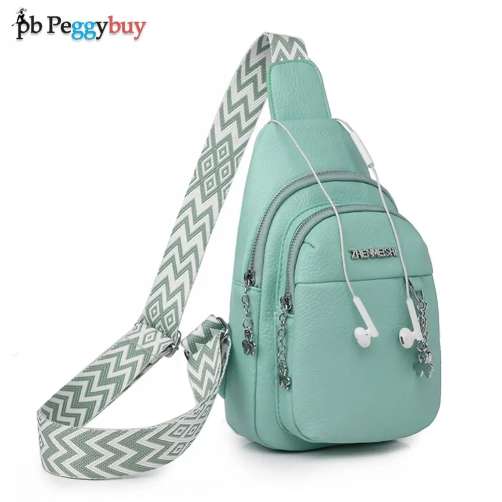 WomenChestPacksAdjustableStrapPULeatherFannyPackZipperCasual