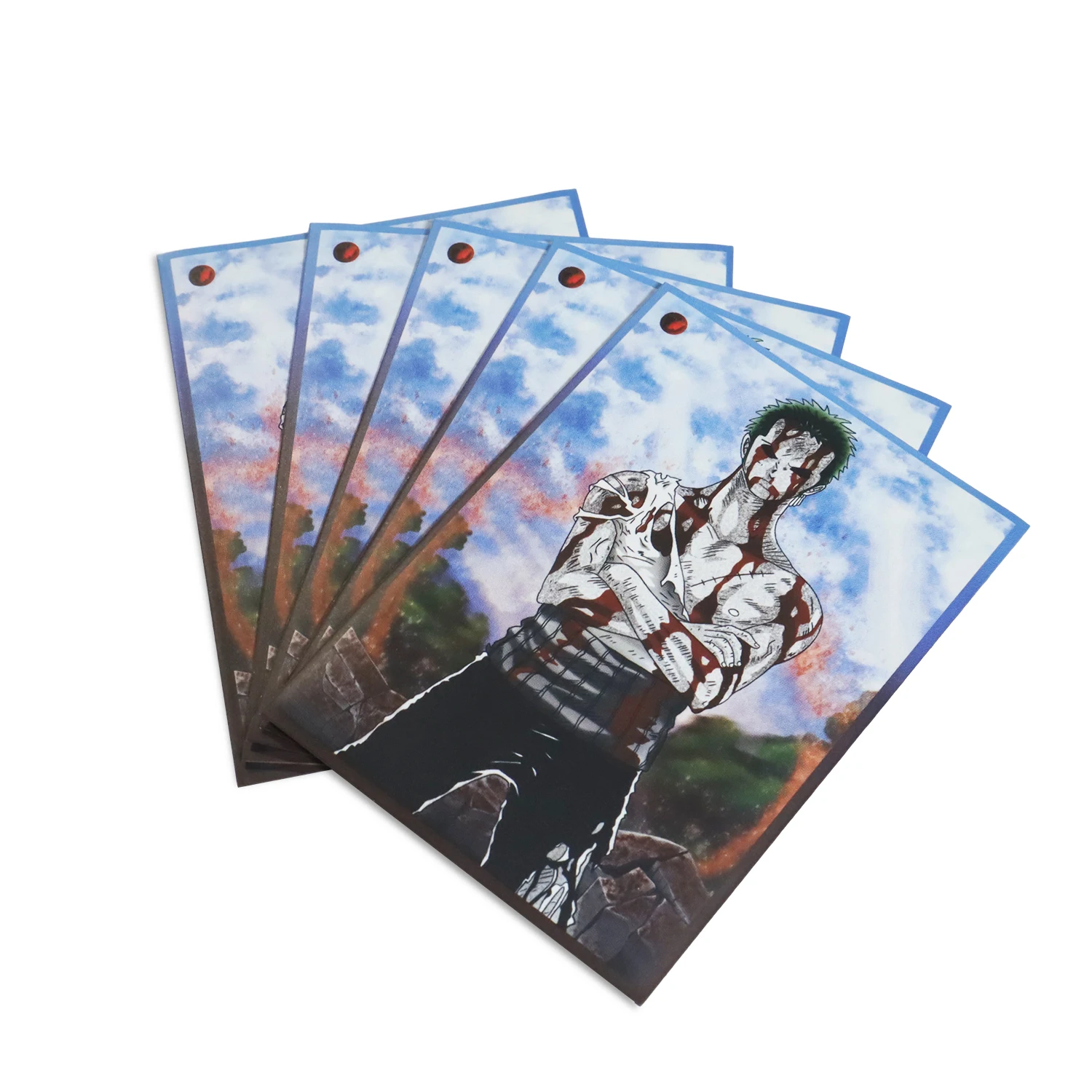 60Pcs One Piece Card Sleeves Roronoa Zoro Card Sleeve Protezione Per Carte Collezionabili Per Mtg Scheda Di Dimensioni Standard Anime Figure Card Pock