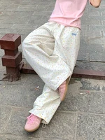 Zoki Stars Print Letter Cargo Pants Women Sweet Fashion High Waist Wide Leg Trousers Casual Loose Preppy Style Female Cute Pants - Image 2