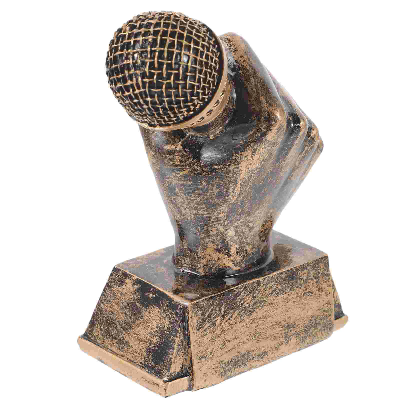 

Radio Mic Trophy Music Award Singing Trophy Radio Mic Sculpture Music Mini Microphoneative Resin Radio Mic Tabletop Ornament