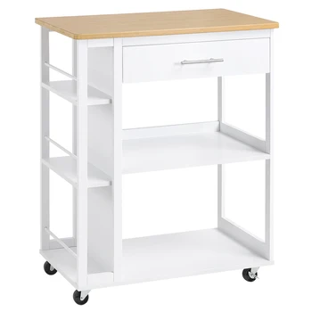 Carrello da cucina WOLTU con ruote da lavoro cassetto ripiani aperti freni organizzatori di generi alimentari mobili Rack di stoccaggio dell'armadio 1