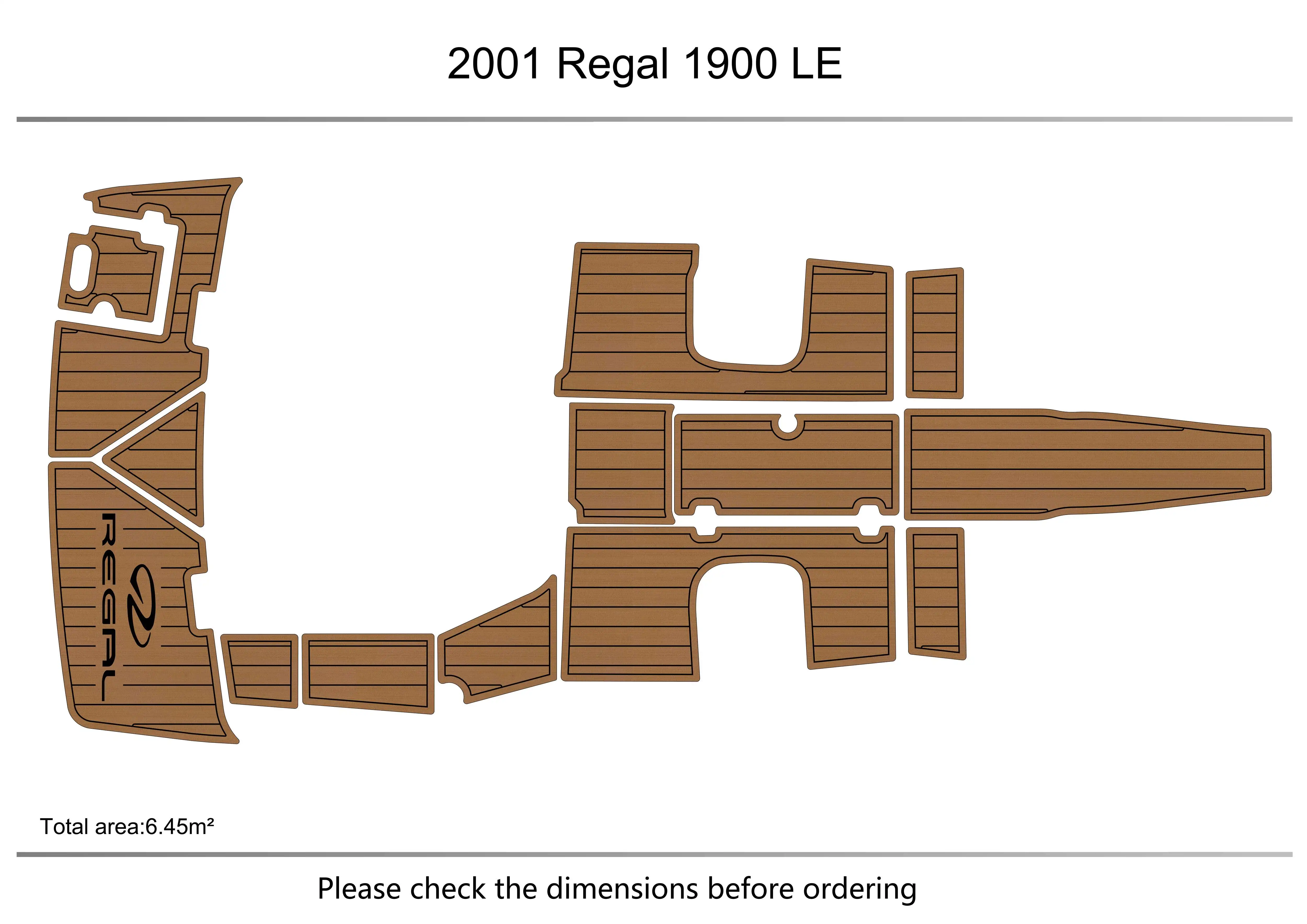 

2001 Regal 1900 LE кабина плавательная Платформа 1/4 "6 мм EVA искусственная водная Лыжная яхта рыболовная лодка нескользящий напольный коврик