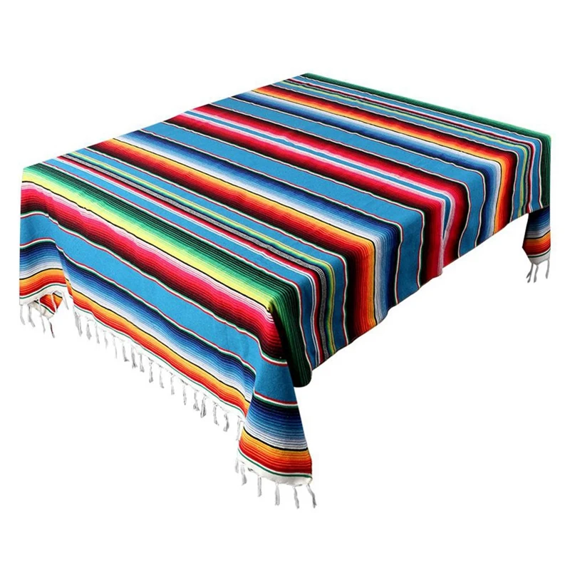 

LBER Mexican Blanket Sarape Picnic Rug Throw Tablecloth Hot Rod For Yoga Party