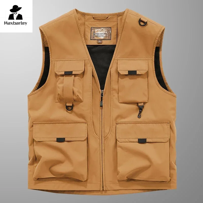 Veste de pêche respirante homme 2024 multi-poches conception photographe pour outdoor et sport