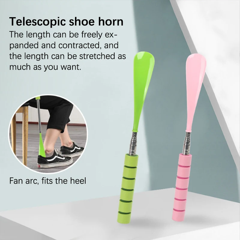 

Shoehorn Long Handle 29cm-70cm Telescoping Metal Portable Long Handle Stainless Steel Plastic Shoe Horn For Men Women Kids Shoes