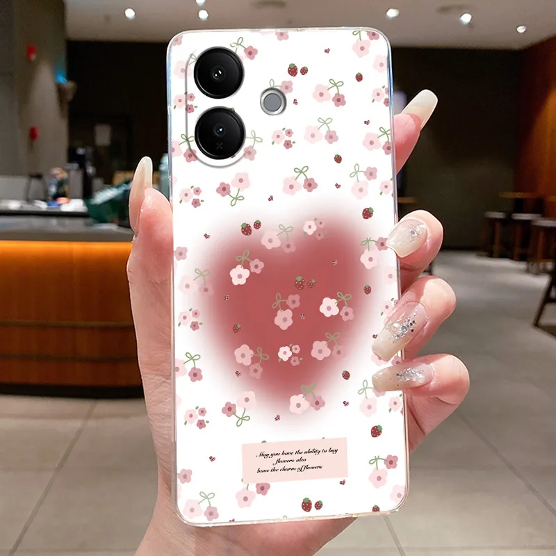 Floral Butterfly Bow Soft Transparent Phone Case - Silicone TPU Jelly Cover