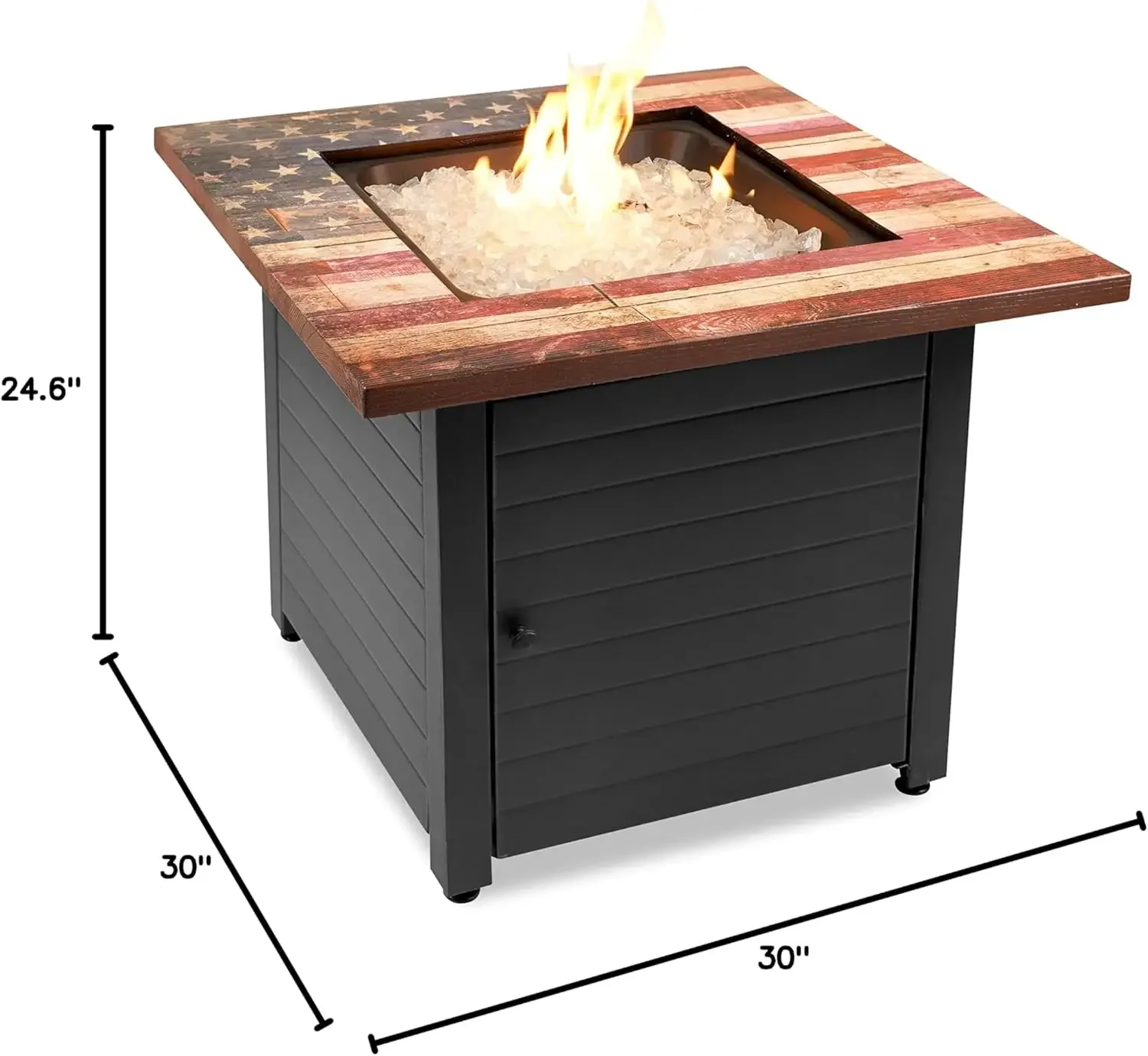 Outdoor Propane Fire Pit Square 30" Endless Summer The Liberty White Fire Glass Protective Cover Patented