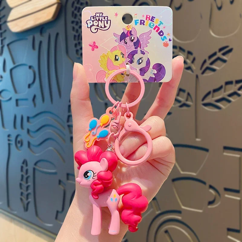 My Little Pony Anime Keychain Twilight Sparkle Pinkamena Diane Pie Fluttershy Rarity Rainbow Dash KeyBuckle Kids Birthday Gifts 4