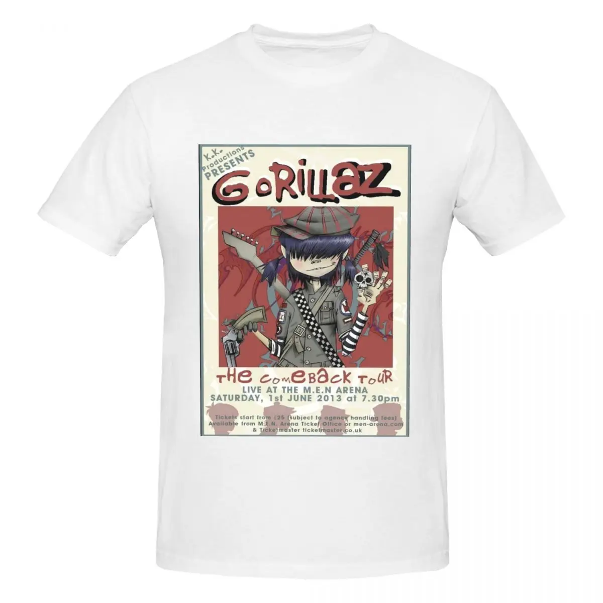 

Cool Music Band Gorillaz Skateboard Men's tight fitting sports T-shirt, Breathable,3D print T-shirt