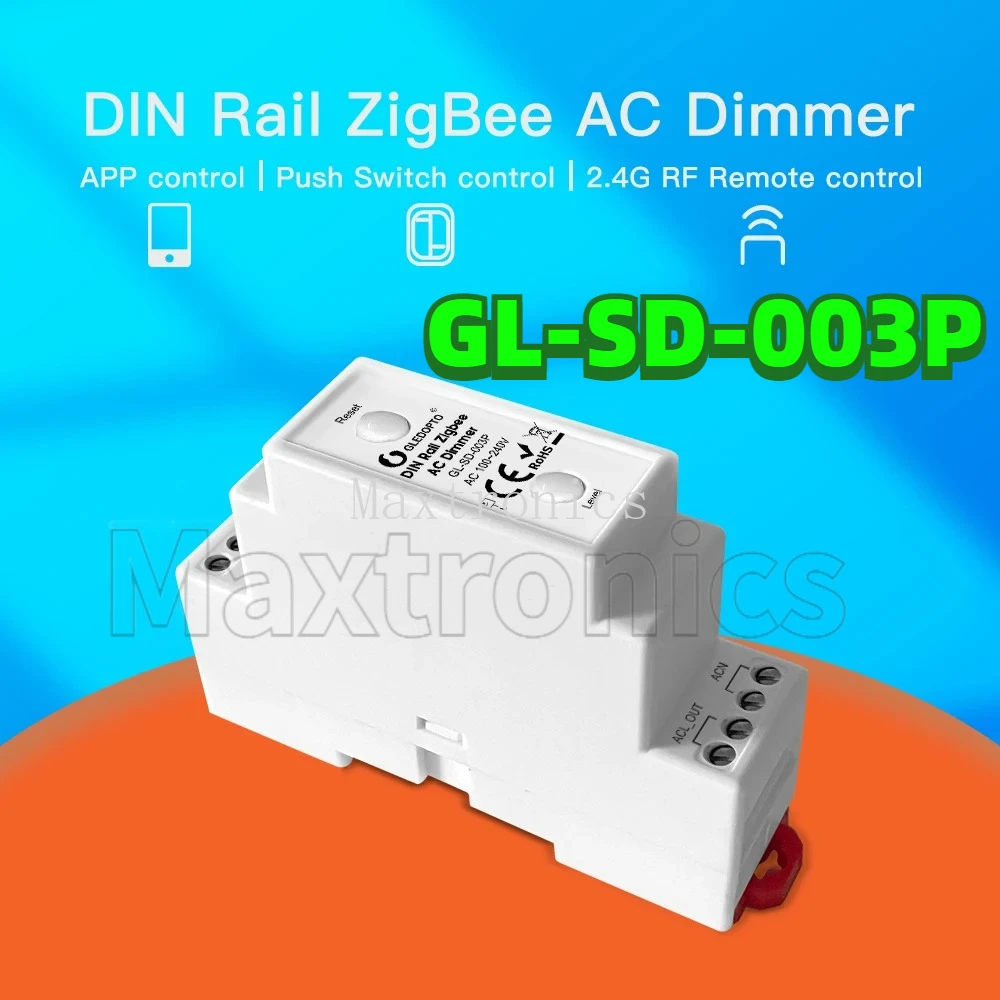 ZigBee3.0 Din Rail AC Dimmer GL-SD-003P APP Push Wall สวิทช์ควบคุม 35 มม.คู่มือทํางานร่วมกับ Tuya SmartThings Alexa Smart Life 1