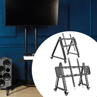 Low Height Mobile TV Stand for Flat Curved Screen TV, LED, LCD Versatile Sturdy 3