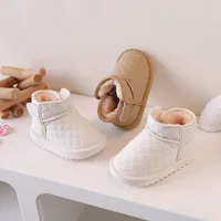 Baby Girls Snow Boots Autumn Winter Children Warm Outdoor Cotton Shoes Waterproof Windproof Anti-Slippery Plush Kid Casual Boots 1