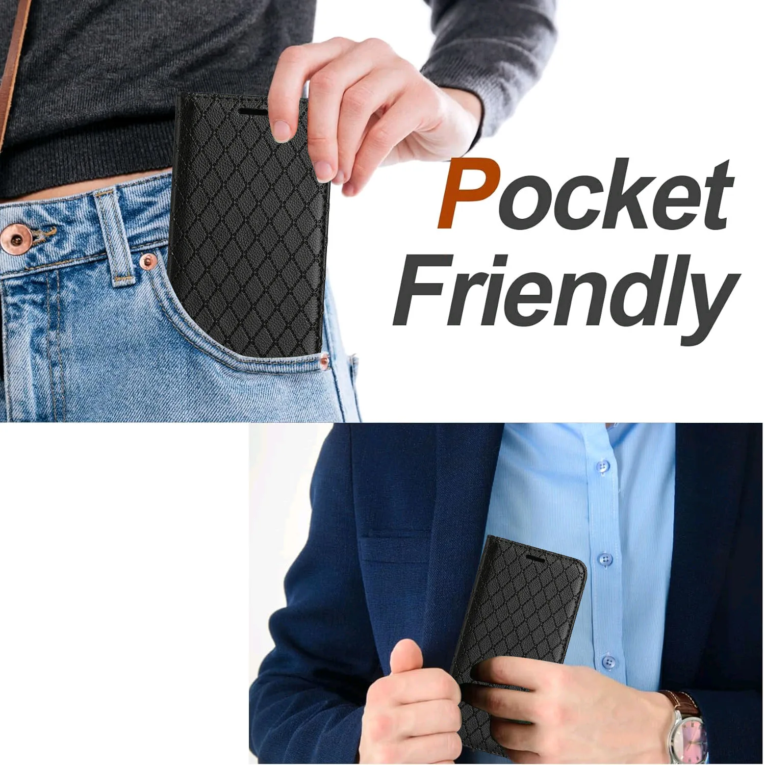 Luxury Magnetic Wallet Leather Flip Case - Leather Book Cover