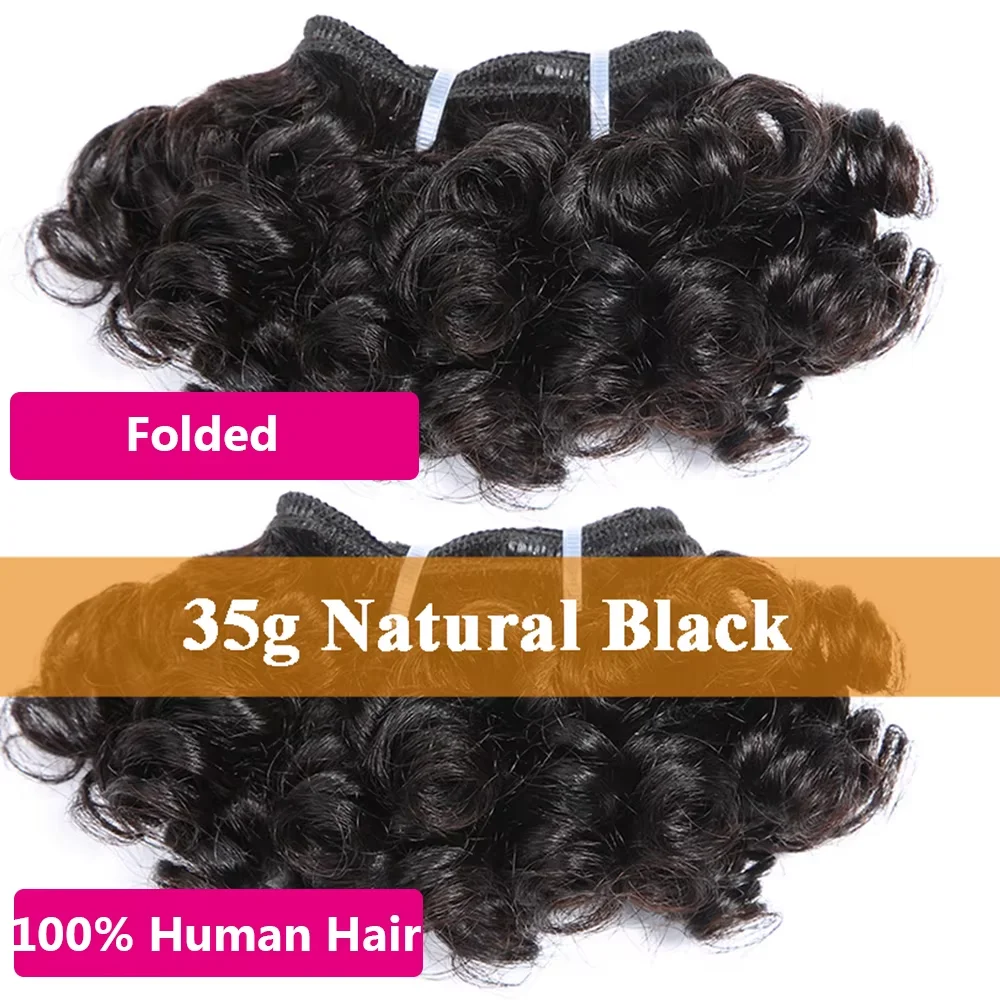 Brazilian Bouncy Curly Hair Extensions Human Hair Bundles 6inch Short Length Remy Human Bundles Short Curly for Women