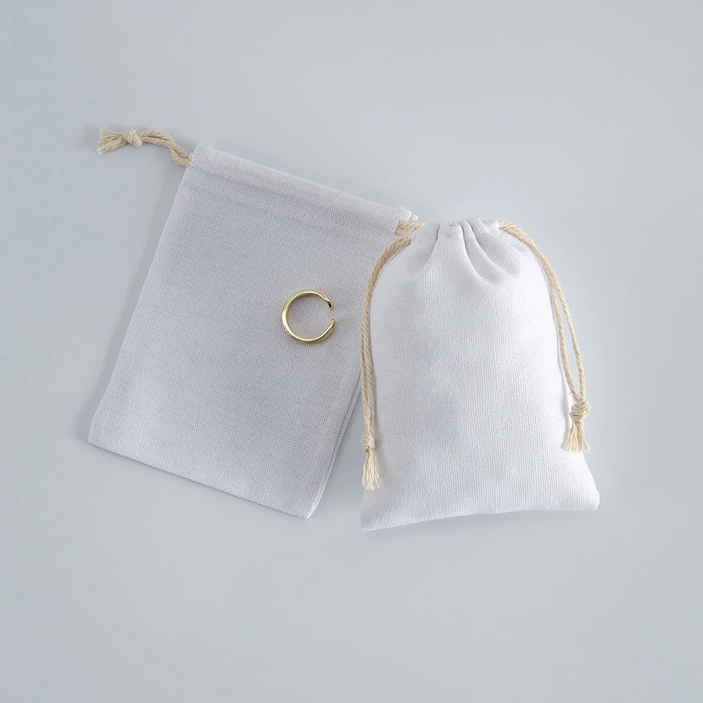 50pcs Bulk Drawstring Cotton Linen Storage Bag Christmas Gift Candy Organizer Cotton Bag Makeup Cosmetic Rings Jewelry Bags