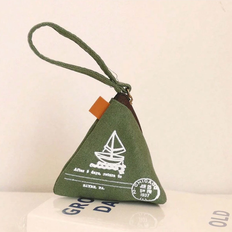 1pc Men's Creative Retro Mini Zhongzi Design Canvas Coin Purse