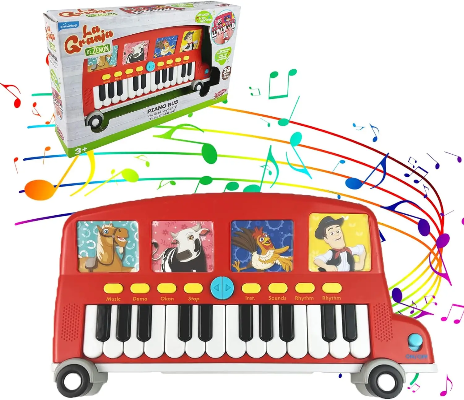 

La Granja De Zenon 24 keys Piano Multifunction Musical Instrument for Infant Toddlers Early Educational Toys Zenon Farm