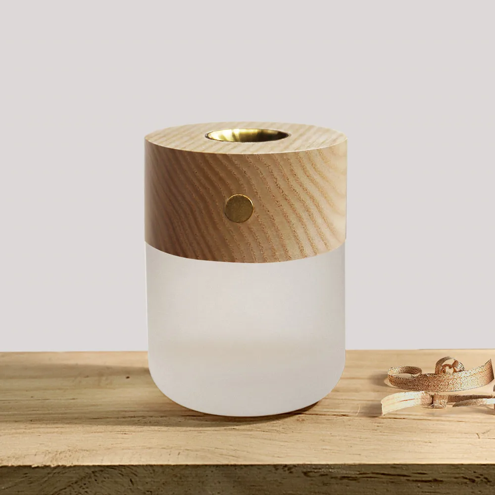 

LED Bedside Sleeping light Simple Wood Grain Rechargeable Aromatic Atmosphere Night Light Home Yoga room Decor Holiday Gift