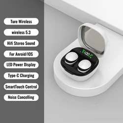 Compact Invisible Bluetooth Earphones - HiFi Stereo Wireless Noise Reduction Earbuds (White mini13X)