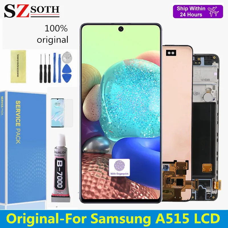

Оригинальный AMOLED 6,5 ''дисплей для Samsung Galaxy A51 LCD A515 A515F A515F/DS A515FD сенсорный экран Рамка дигитайзер в сборе OEM