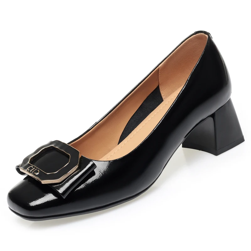 AIYUQI Women Dress Shoes 2024 Spring Genuine Leather Women Shoes Shallow Mouth  Patent Leather Women's Office Shoes