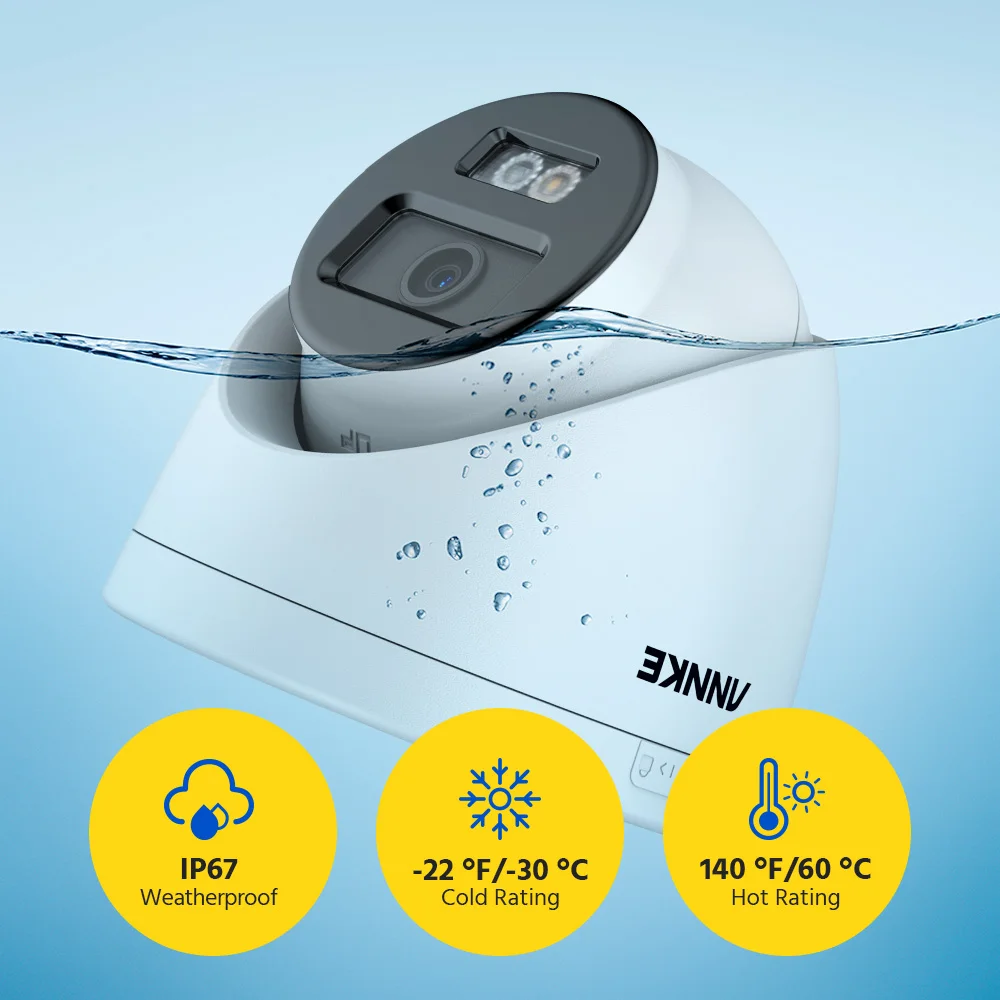 ANNKE 8MP IR Network Turret IP Camera with human Vehicle Detection 4MM Built-in microphone 4K Security Surveillance cameras