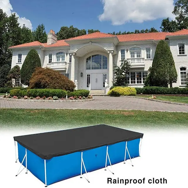 210D Medence Talajtakaró Nagy Kültéri Kerek Levélvédelemmel Ellátott Ruha Por Burkolat 300*200 Cm - Image 3