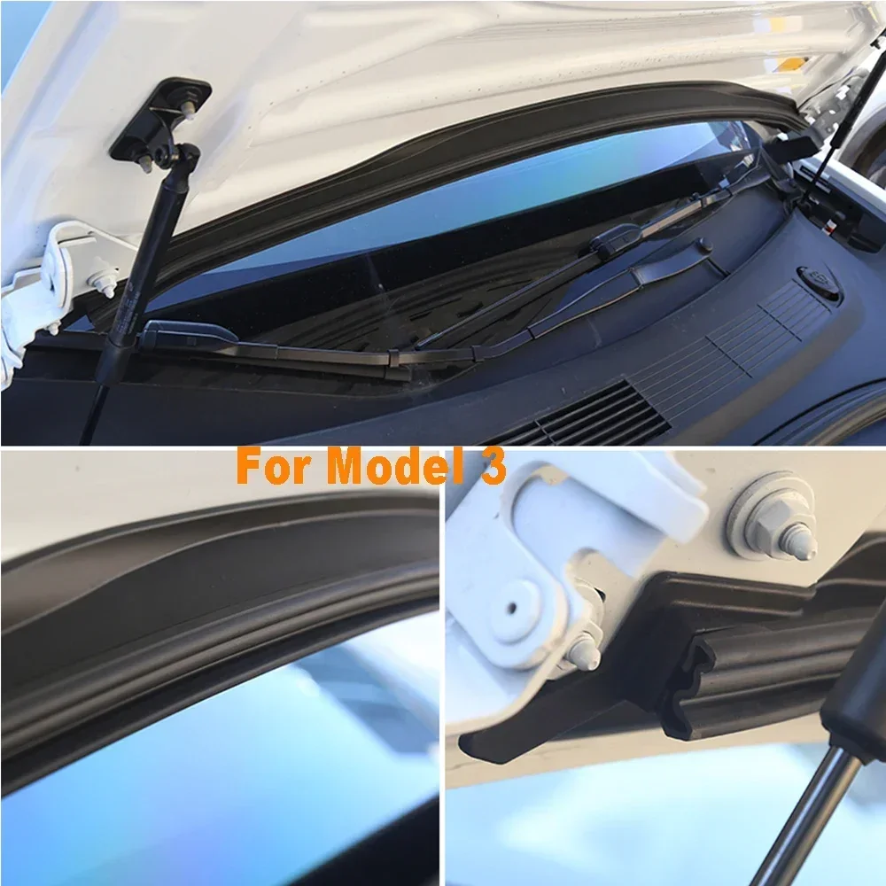 테슬라 모델 Y 모델 3 용 전면 후드 방수 실링 스트립 커버, 2017 2023 스트립, 공기 흡입구 가드 액세서리, 업그레이드 버전