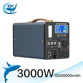 ZKon 발전소 휴대용 태양광 발전기, 가정용 캠핑용, UPS Lifepo4 220V 태양광 발전기, 1000W, 2000W, 3000W, 220V