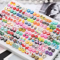 100Pairs Flower Women'S Earrings Set Assorted Styles Polymer Clay Earrings Lot for Kids Fashion Jewelry Gift 1