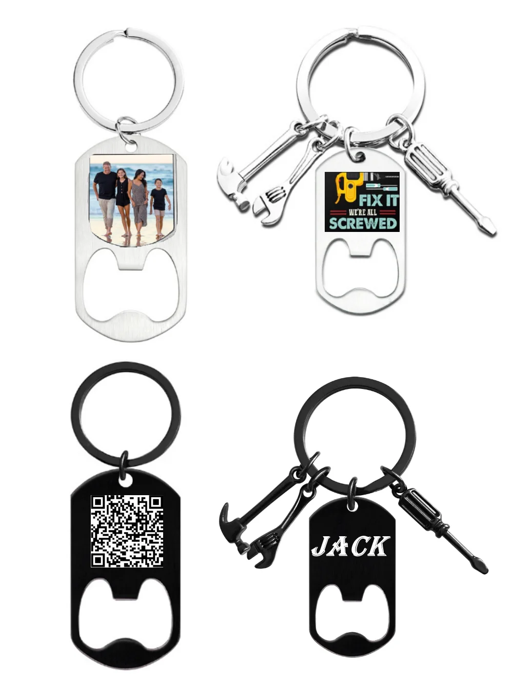 30 Stück personalisierte Flaschenöffner aus Edelstahl, Schlüsselanhänger für DIY mit personalisiertem Logo oder Fotos